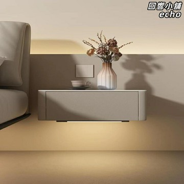 【懸浮極簡】床頭櫃 懸浮床頭櫃 實木床頭櫃 床邊櫃 臥室櫃 免拉手設計 科技感臥室 整裝定製 環保實木 節省空間