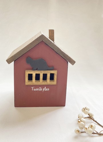 【好日戀物】日本vintage古典簡約鄉村仿舊設計紅色木屋儲物盒