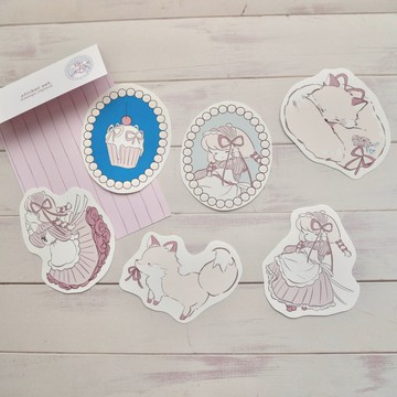 【pinkoi獨家販售】復古貼紙組 (6款各2張，共12張)