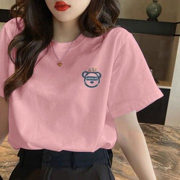 免運 100%纯棉港风原宿印花短袖T恤女韩版宽松潮流百搭新款夏季