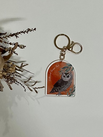 臺灣貓頭鷹 壓克力鑰匙圈-領角鴞