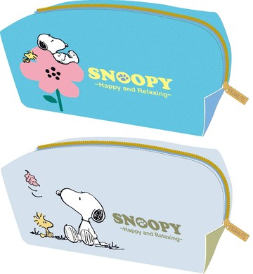 SNOOPY(古典糸)皮質方型筆袋(款式隨機出貨)