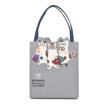 Kusuguru Japan 手提包 一起逛街購物趣 雜誌包 貓丸系列 -灰色