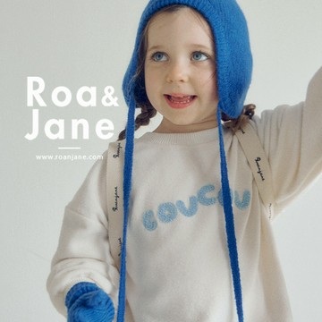韓國專櫃 RoanJane 米白絨毛感COUCOU大學T