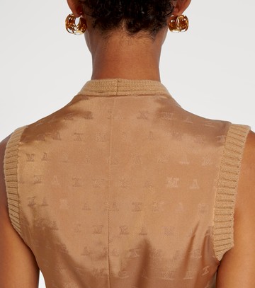 Max Mara Madre paneled wool-blend and satin vest