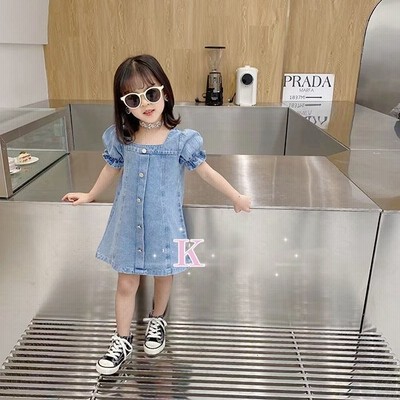 子供服 ワンピース キッズ 女の子 夏服 半袖 デニムワンピース 韓国子ども服 ベビー服 子供ドレス 赤ちゃん お姫様 通販 Lineポイント最大get Lineショッピング