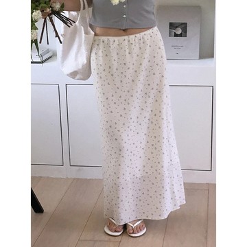 Codibook｜韓國 frenchaube 夏季碎花蕾絲長裙［預購］裙子 傘狀裙 女裝