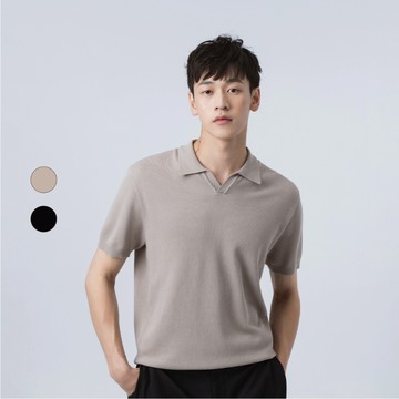 50% Fifty Percent｜POLO領夏日透氣素面毛織上衣【期間限定】｜02532120001