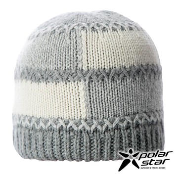【PolarStar】中性 格子保暖帽『白色』P18601