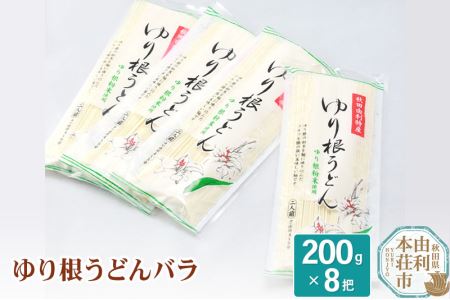 秋田県由利本荘市特産 ゆり根うどんバラ8把 合計1.6kg(200g×8把)