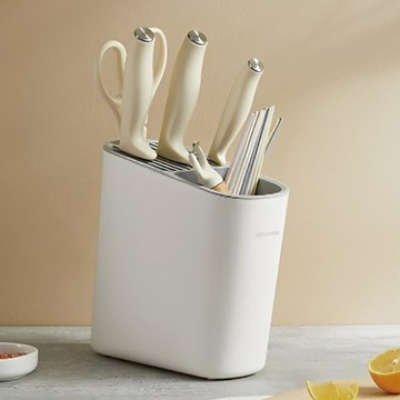 Venhome 多功能瀝水可拆式餐具 + 刀架  灰色  1組