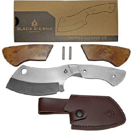 Black Sierra Skinner Cleaver Kit, Build Your Own Dependable Field Ready Cleaver, DIY Kit for the Outdoorsman and Hobbyist, Comes with Leather Sheath