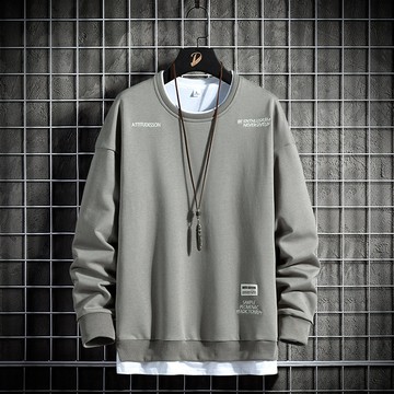 假兩件式電繡設計大學T長袖上衣 / 男女皆可穿 / M-3XL【QTJBYRL8408】