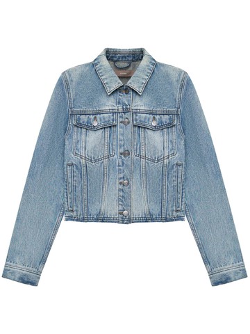 12 STOREEZ - raw-hem denim jacket - women - Organic Cotton - XS - Blue