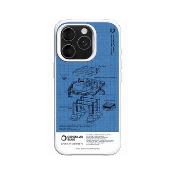 iPhone 16 Pro SolidX 白 - CircularBlue - 淨海藍圖