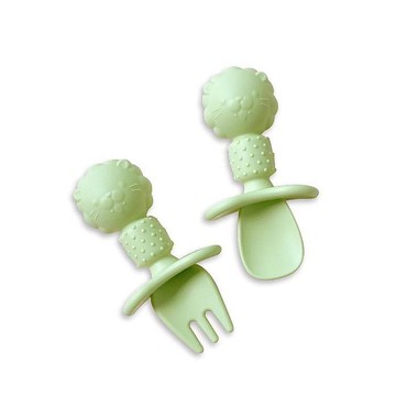 元氣寶寶軟質矽膠訓練叉匙組附收納盒(4718635517607綠色) 137元