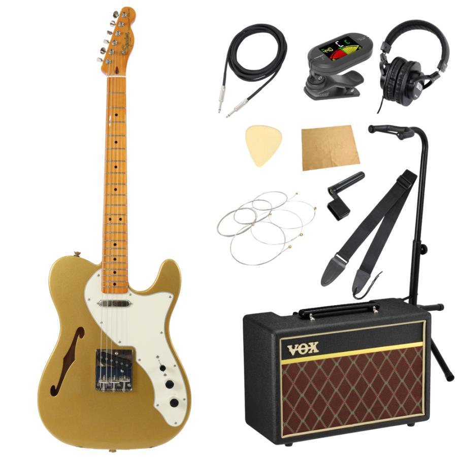 エレキギター 初心者セット スクワイヤー FSR Classic Vibe '60s Telecaster Thinline MN PPG Aztec Gold VOXアンプ付き 入門11点 スクワイア Squier