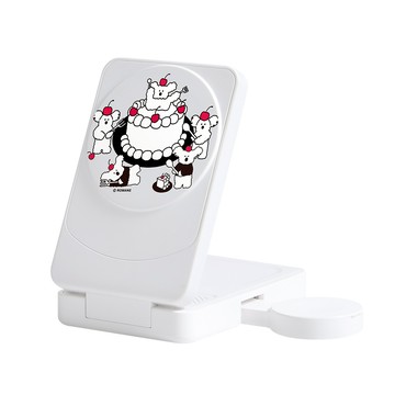 【正版授權】早午餐兄弟Little Coco櫻桃蛋糕22.5W折疊式三合一Qi2磁吸支架無線充電器