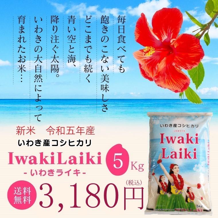 新米 令和５年 お米 5kg  Iwaki Laiki コシヒカリ 無洗米 福島県産 送料無料 精米  米