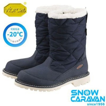 【日本 Caravan】女 SHC_7W 保暖防水中筒雪靴.雪鞋/黃金大底.3M化纖保暖纖維/ 0023027-670 海軍藍