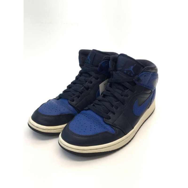 NIKE◇AIR JORDAN 1 MID/エアジョーダンミッド/ブルー/554724-412/26.5