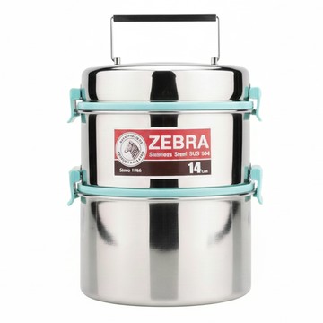 ZEBRA THAILAND 斑馬牌 304不銹鋼 防漏雙層飯盒 14cm  1個  銀色