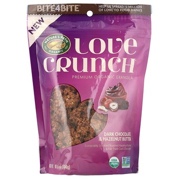 Nature's Path, Love Crunch®，優質有機格蘭諾拉麥片，黑巧克力和榛子醬，10.6 盎司（300 克）
