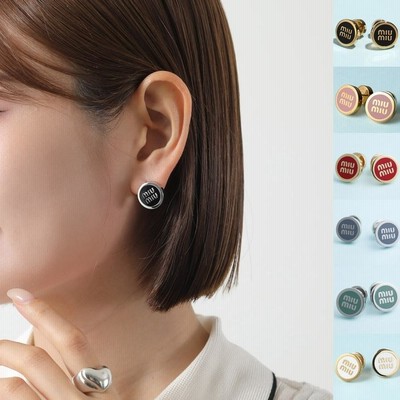 ギフトに】MIU MIU『エナメルメタル ピアス』送料込 (MiuMiu