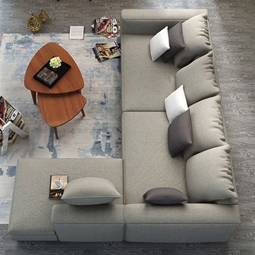 【可開發票】【臺彎公司貨】 意式輕奢極簡高端L型沙發客廳別墅大平層設計師棉麻布藝乳膠沙發~優樂悅