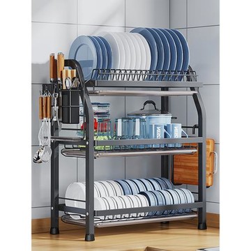 廚房置物架碗碟收納架碗盤瀝水架家用多功能放碗架碗筷收納盒碗柜