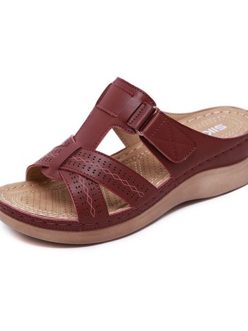 新款新款歐美 涼鞋女車線媽媽鞋大碼坡跟拖鞋2