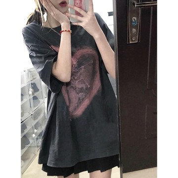 甜酷短袖女寬松韓版ins潮oversize夏季2022純棉T恤學生半袖上衣服
