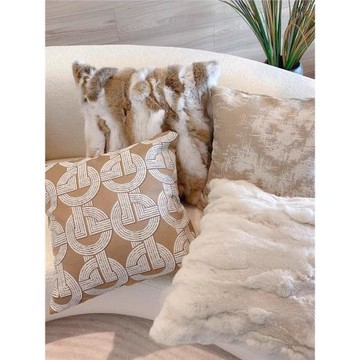 Texdream態度 米咖色ins輕奢現代棉麻抱枕客廳沙發靠枕靠墊套含芯