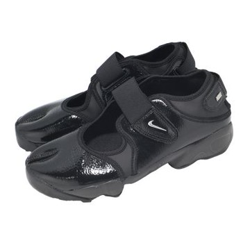 Nike 休閒鞋 Wmns Air Rift 女鞋 黑 銀 忍者鞋 分趾 漆皮 魔鬼氈 IB8954-001