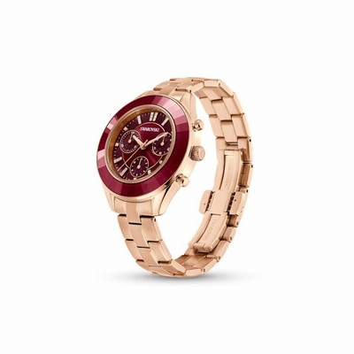 スワロフスキー時計 Octea lux sport watch, Swiss Made, Metal bracelet, Red, Rose
