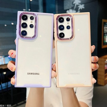 電鍍鷹眼 適用三星S24 Ultra A54 A34 保護殼A14 A53 A24 S23 FE S22透明殼 手機殼