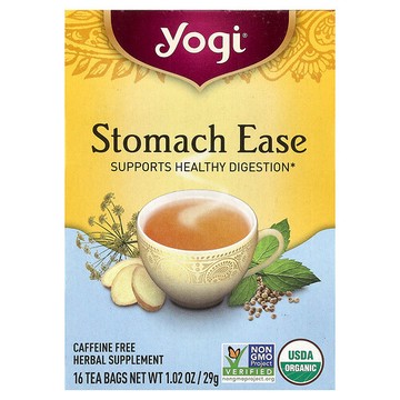 Yogi Tea, Stomach Ease，無咖啡萃取，16 茶包，1.02 盎司（29 克）
