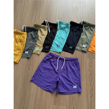 聯名同款國潮蝴蝶刺繡輕薄尼龍速干四分褲男休閑運動不過膝短褲夏