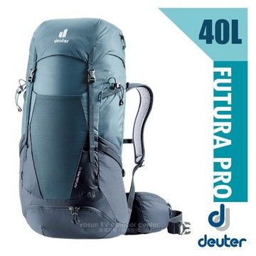 【Deuter】進階款 Futura Pro 40L 超輕透氣排汗網架式登山背包(附背包套)/耐磨+可掛登山杖/ 3401321