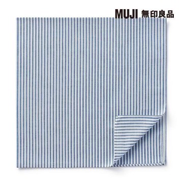 有機棉和晒手帕 藍直紋【MUJI 無印良品】