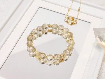 維納斯 | 清透鈦晶 財運之石 轉運來 避邪化煞 天然水晶彈性手鍊