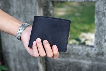 【客製化禮物】 義大利磨砂皮 翻頁短夾/皮夾 5色 生日禮 新年禮