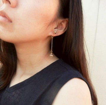 *coucoubird*香檳碎鑽耳夾/可改抗過敏耳針