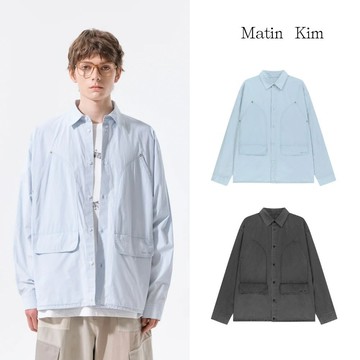 【MATIN KIM】水洗棉工裝襯衫 雙色 官方直營