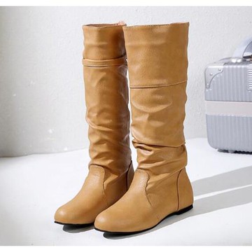 Taroko 迷戀波希皺褶低跟顯瘦長筒靴(4色可選)