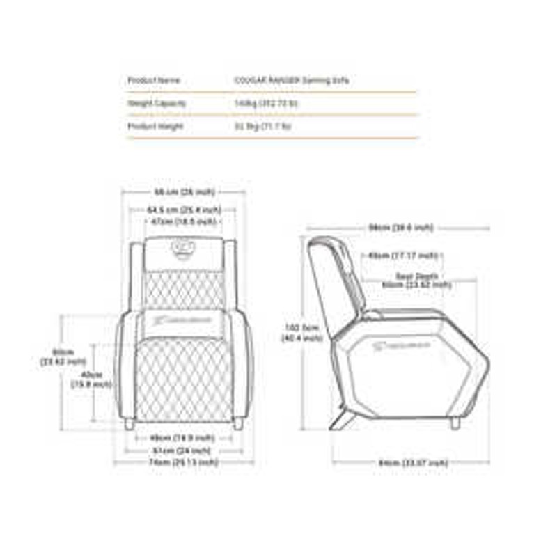 COUGAR ゲーミングソファ RANGER CGR-SA1 | LINEショッピング