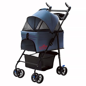3baby 三個寶 狗狗貓咪輕便可折疊可分離提籃外出寵物推車  藏青色  1個