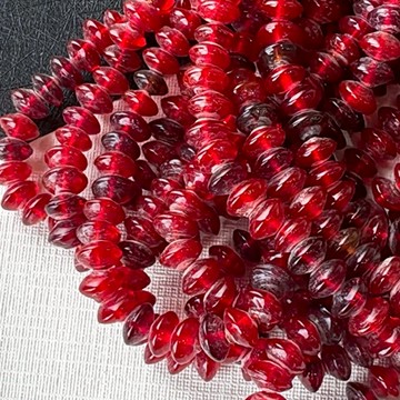 拾悦手作材料/有灰需清洗隨機出貨不挑選/約10mm+尼泊爾進口酒紅色琉璃飛碟珠/條珠/可當隔珠/DIY半成品/串珠編繩