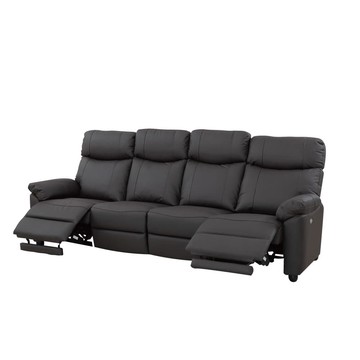 ◎半皮4人用電動可躺式沙發 GRAZE2 DBR NITORI宜得利家居