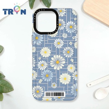 TRON IPhone 16 Pro Max 方格小雛菊系列 防摔太空載具殼 透黑 軟硬 手機殼